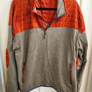 Half Zip Pullover Gray And Burnt Orange